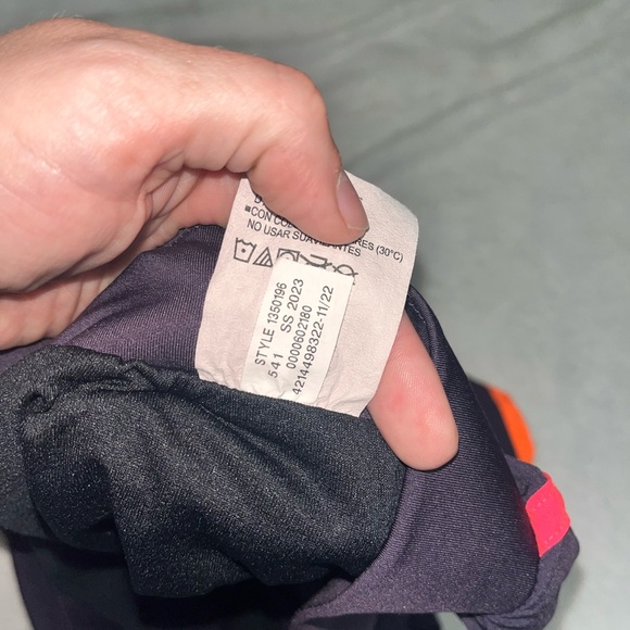 Under Armour Women's Purple Running Shorts with Neon Orange and Pink Accents - Picture 5 of 12